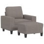 Armchair with footstool in gray taupe fabric, 60 cm. by , Sofas - Ref: Foro24-3201150, Price: 240,84 €, Discount: %