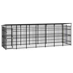 Outdoor dog kennel with a steel roof, 12.9 m² by , Dog kennels and fences - Ref: Foro24-3097970, Price: 1,00 €, Discount: %