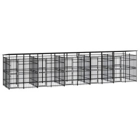 Outdoor dog kennel with a steel roof, 18.43 m² by , Dog kennels and fences - Ref: Foro24-3098017, Price: 3,00 €, Discount: %