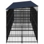 Outdoor dog kennel with a steel roof, 18.43 m² by , Dog kennels and fences - Ref: Foro24-3098017, Price: 3,00 €, Discount: %