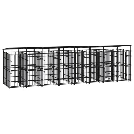 Outdoor dog kennel with a steel roof, 14.75 m² by , Dog kennels and fences - Ref: Foro24-3097953, Price: 3,00 €, Discount: %