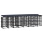 Outdoor dog kennel with a steel roof, 14.75 m² by , Dog kennels and fences - Ref: Foro24-3097953, Price: 3,00 €, Discount: %