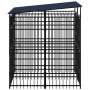 Outdoor dog kennel with a steel roof, 3.69 m² by , Dog kennels and fences - Ref: Foro24-3097947, Price: 907,02 €, Discount: %