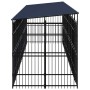 Outdoor dog kennel with a steel roof, 16.59 m² by , Dog kennels and fences - Ref: Foro24-3097972, Price: 2,00 €, Discount: %