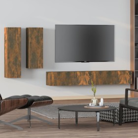 4-piece TV furniture set made of smoked oak plywood by , TV Furniture - Ref: Foro24-3114635, Price: 178,20 €, Discount: %