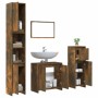 Set de muebles baño 4 pzas madera contrachapada roble ahumado de , Muebles de baño - Ref: Foro24-3143928, Precio: 183,04 €, D...