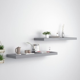 Floating wall shelves 2 pcs MDF gray 80x23.5x3.8 cm by vidaXL, Shelves and shelves - Ref: Foro24-323857, Price: 33,76 €, Disc...