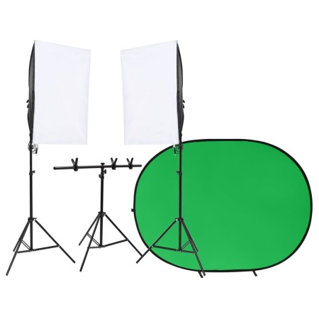 Kit de estudio fotográfico con iluminación y fondo de , Flashes e iluminaciones de estudio - Ref: Foro24-3144001, Precio: 141...