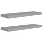 Floating wall shelves 2 pcs MDF gray 80x23.5x3.8 cm by vidaXL, Shelves and shelves - Ref: Foro24-323857, Price: 33,76 €, Disc...