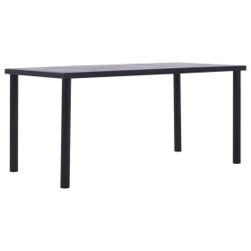 Mesa de comedor de MDF negro y gris hormigón 160x80x75 cm de , Mesas de cocina y de comedor - Ref: Foro24-281859, Precio: 180...