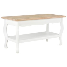 Solid pine wood coffee table in white and brown, 87.5x42x44 cm by , Coffee table - Ref: Foro24-280023, Price: 138,29 €, Disco...