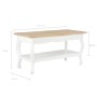 Solid pine wood coffee table in white and brown, 87.5x42x44 cm by , Coffee table - Ref: Foro24-280023, Price: 138,29 €, Disco...