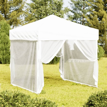 Carpa para fiestas plegable con paredes laterales blanca 2x2 m de , Carpas y cenadores - Ref: Foro24-93510, Precio: 105,72 €,...