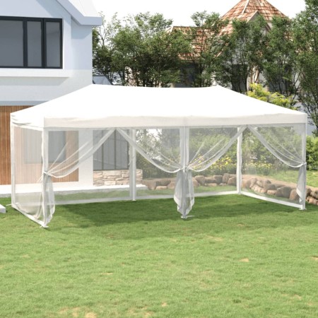 Carpa para fiestas plegable con paredes laterales blanca 3x6 m de , Carpas y cenadores - Ref: Foro24-93552, Precio: 182,25 €,...