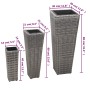 Set of 3 pieces of synthetic gray rattan flowerbeds by , Pots and planters - Ref: Foro24-45424, Price: 79,93 €, Discount: %