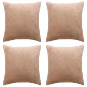 Fundas de cojín de tela 80x80 cm beige 4 unidades de , Cojines - Ref: Foro24-132947, Precio: 33,99 €, Descuento: %