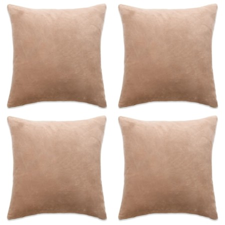 Fundas de cojín de tela 80x80 cm beige 4 unidades de , Cojines - Ref: Foro24-132947, Precio: 33,42 €, Descuento: %