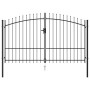 Cancel with double gate fence with black steel spikes 3x1.75 m by , garden gates - Ref: Foro24-145737, Price: 272,84 €, Disco...