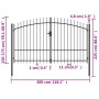 Cancel with double gate fence with black steel spikes 3x1.75 m by , garden gates - Ref: Foro24-145737, Price: 272,84 €, Disco...