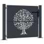 Garden gate in anthracite grey steel with tree design, 105x105 cm. by , garden gates - Ref: Foro24-153155, Price: 209,86 €, D...