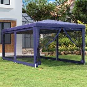 Party tent with 6 blue HDPE mesh walls 3x6 m by , Tents and gazebos - Ref: Foro24-319237, Price: 121,99 €, Discount: %