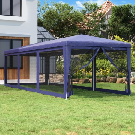 Party tent with 8 blue HDPE mesh walls 3x9 m by , Tents and gazebos - Ref: Foro24-319242, Price: 135,65 €, Discount: %