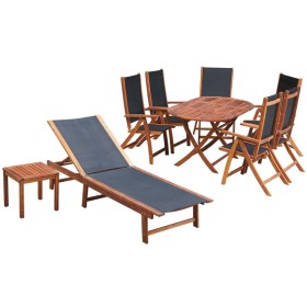 9-piece garden dining set with solid acacia wood and cushions. by , Garden sets - Ref: Foro24-42649, Price: 884,99 €, Discoun...