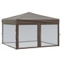 Folding party tent with taupe gray walls 3x3 m by , Tents and gazebos - Ref: Foro24-93533, Price: 120,99 €, Discount: %