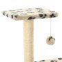 Kratzbaum für Katzen mit 65 cm Sisalstange in Beige mit Pfotenabdrücken. von , Katzenmöbel - Ref: Foro24-170549, Preis: 39,93...