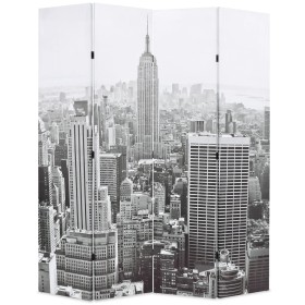 Biombo divisor plegable 160x170 cm Nueva York blanco y negro de , Divisores de ambientes - Ref: Foro24-245858, Precio: 89,99 ...