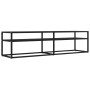 TV stand made of tempered glass in black marble color, measuring 160x40x40.5 cm. by , TV Furniture - Ref: Foro24-331721, Pric...