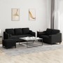 Three-piece sofa set with black fabric cushions by , Sofas - Ref: Foro24-3201862, Price: 631,39 €, Discount: %