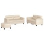 3-piece sofa set with beige microfiber fabric cushions by , Sofas - Ref: Foro24-3202325, Price: 521,51 €, Discount: %