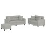 3-piece light gray microfiber fabric sofa set with cushions by , Sofas - Ref: Foro24-3202333, Price: 573,01 €, Discount: %