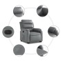 Sillón reclinable elevable eléctrico de cuero sintético gris de , Sillones - Ref: Foro24-3205059, Precio: 316,96 €, Descuento: %