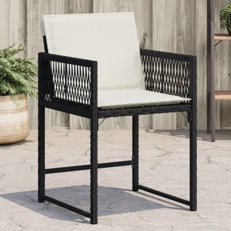 Garden chairs with cushions, 4 units, black synthetic rattan by , Garden chairs - Ref: Foro24-365017, Price: 174,89 €, Discou...