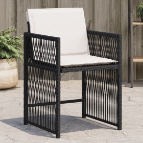 Garden chairs with cushions, 4 units, black synthetic rattan by , Garden chairs - Ref: Foro24-365034, Price: 177,99 €, Discou...