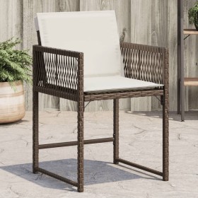 Garden chairs with cushions, 4 units, synthetic brown rattan by , Garden chairs - Ref: Foro24-365020, Price: 180,54 €, Discou...