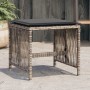 Gartenhocker mit Kissen 4 Stück PE-Rattan Grau 41x41x36 cm von , Hocker für den Außenbereich - Ref: Foro24-365057, Preis: 95,...