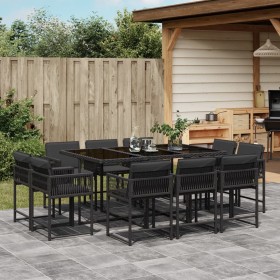 11-piece garden dining set with black synthetic rattan cushions by , Garden sets - Ref: Foro24-3211567, Price: 605,33 €, Disc...