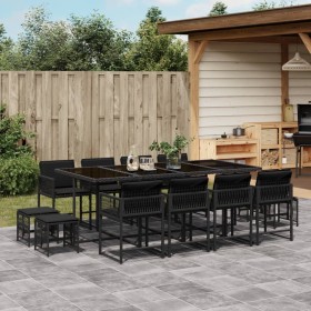 Garden dining set with 13-piece black synthetic rattan cushions. by , Garden sets - Ref: Foro24-3211519, Price: 691,93 €, Dis...