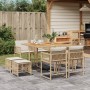 Garten-Essgruppe 9-teilig mit Kissen aus synthetischem Rattan in Beige. von , Gartensets - Ref: Foro24-3211504, Preis: 416,63...