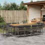 Garden dining set with 13-piece synthetic rattan gray cushions. by , Garden sets - Ref: Foro24-3211586, Price: 859,99 €, Disc...