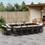 Garten-Essgruppe mit 15-teiligen Kissen aus schwarzem Kunststoff-Rattan. von , Gartensets - Ref: Foro24-3211770, Preis: 938,9...