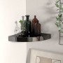 Glossy black MDF corner floating shelf 25x25x3.8 cm by vidaXL, Shelves and shelves - Ref: Foro24-323889, Price: 16,83 €, Disc...