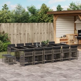 Garten-Essgruppe 17-teilig mit grauen Polstern aus synthetischem Rattan. von , Gartensets - Ref: Foro24-3211724, Preis: 974,5...