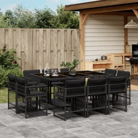 11-piece garden dining set with black synthetic rattan cushions by , Garden sets - Ref: Foro24-3211747, Price: 608,13 €, Disc...