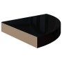 Glossy black MDF corner floating shelf 25x25x3.8 cm by vidaXL, Shelves and shelves - Ref: Foro24-323889, Price: 16,83 €, Disc...