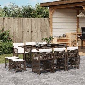 Garten-Essgruppe 11-teilig und Kissen aus braunem Kunst-Rattan. von , Gartensets - Ref: Foro24-3211689, Preis: 542,99 €, Raba...