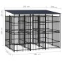 Outdoor dog kennel with a steel roof, 5.53 m² by , Dog kennels and fences - Ref: Foro24-3097948, Price: 1,00 €, Discount: %